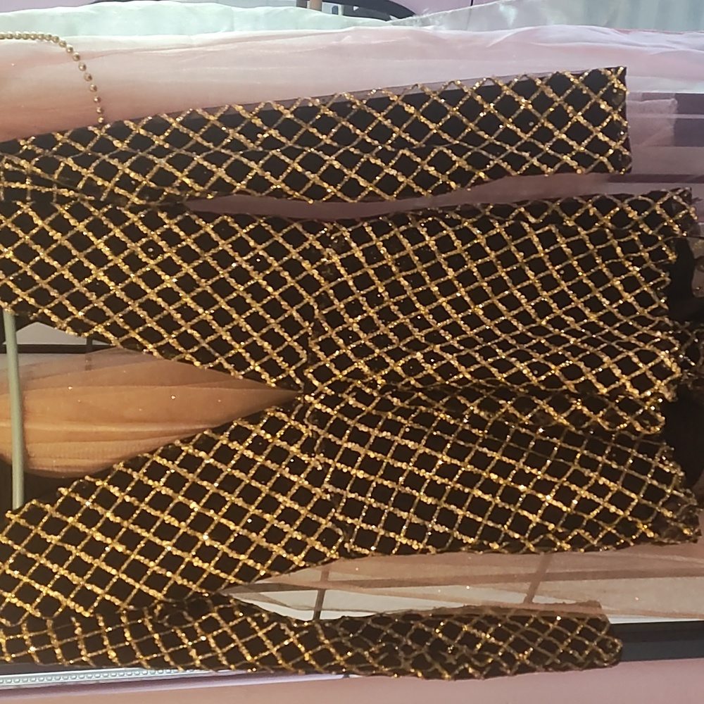 Superdown black& gold sequin & glitter jumper